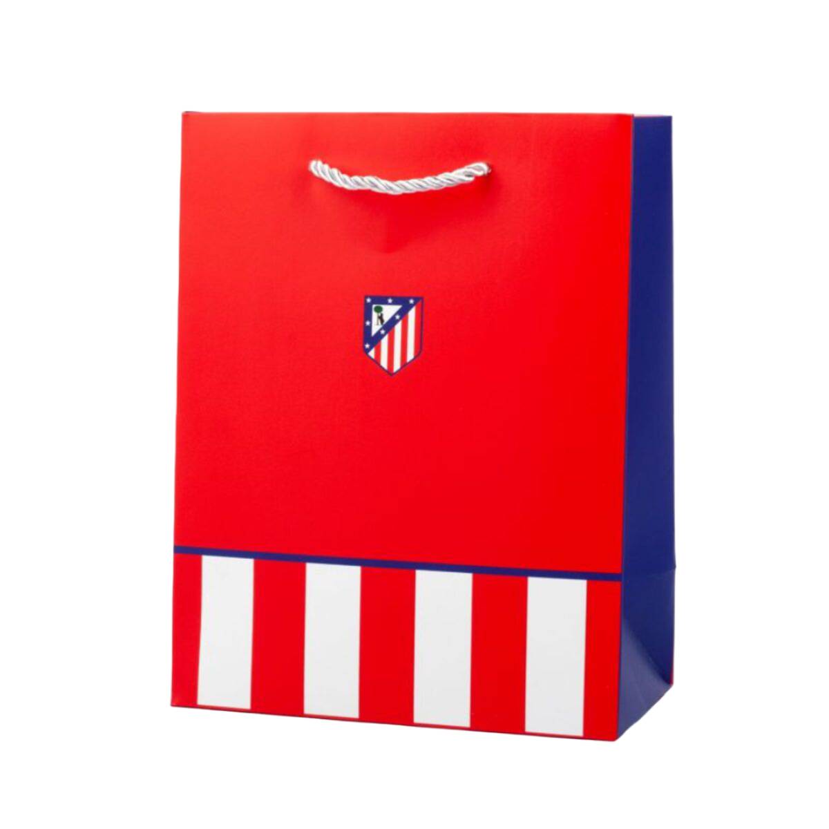 Large gift bag red crest and blue with lower stripes 30x12x40 cm image number null